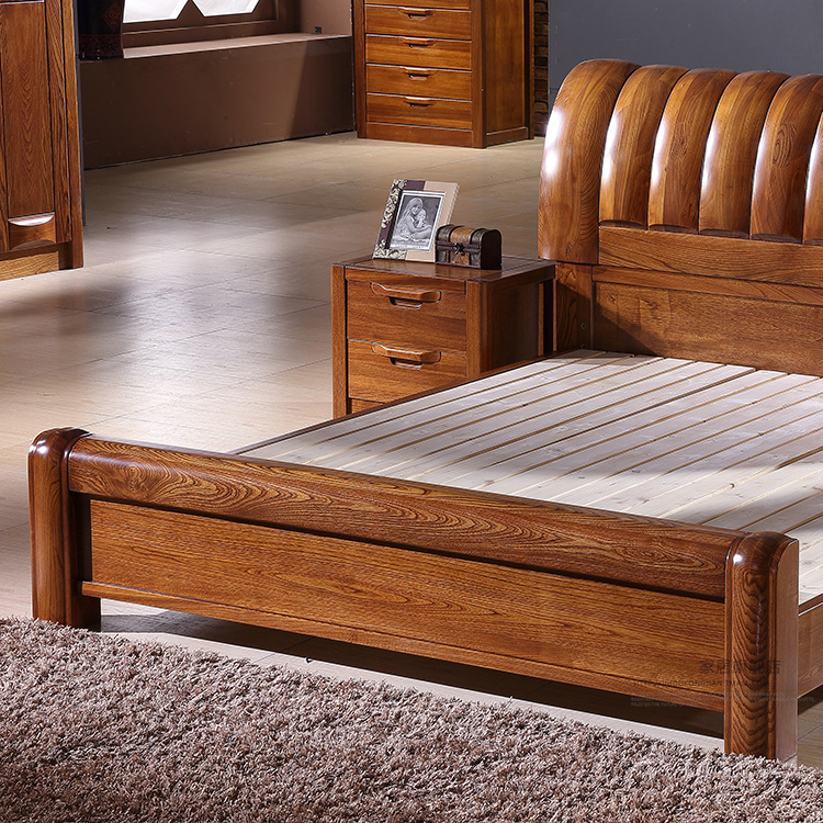 正品纯榆木床 匠心独运的实木双人床体验